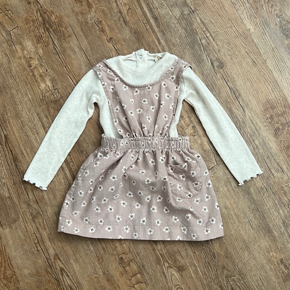 Jessica Simpson Overall Dress w Shirt - 18 months